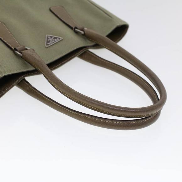 PRADA Hand Bag Canvas Leather Green Auth 53252 - Picture 7 of 16
